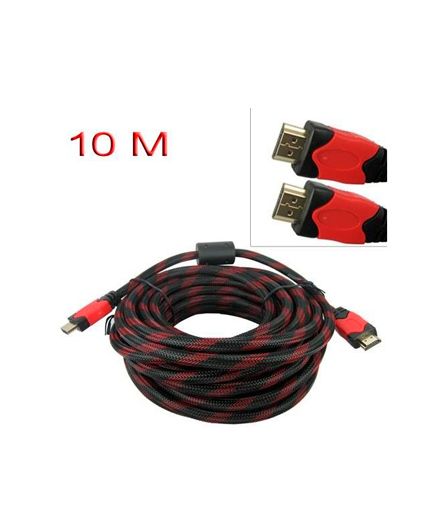 Cable hdmi de 10 metros enmallado rojo 1080p INDEPENDIENTE