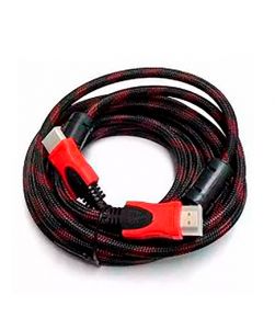 Cable HDMI 10 metros v1.4 cubierta de nylon Rojo y negro1080p 4K 3D